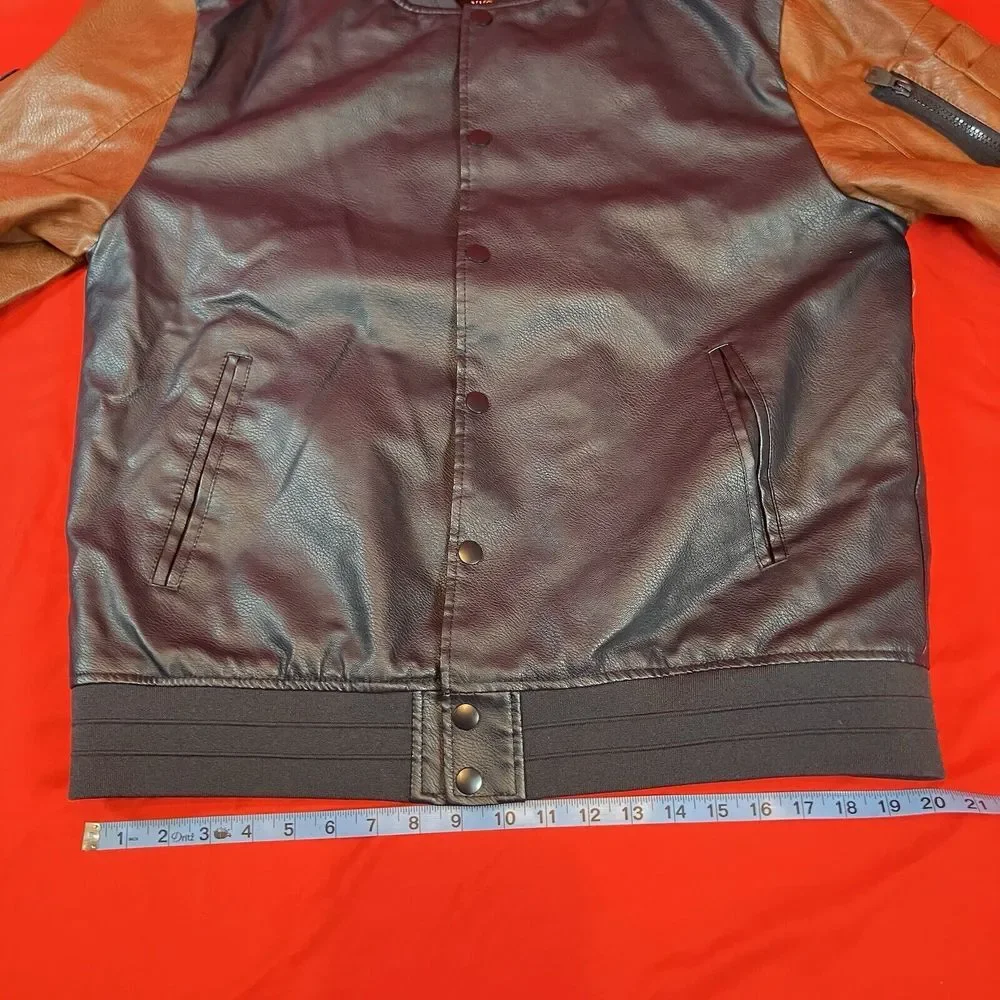 Fried Denim NYC‎ Varsity Bomber Jacket / Brown & Navy / Men's / XL  Extra Large